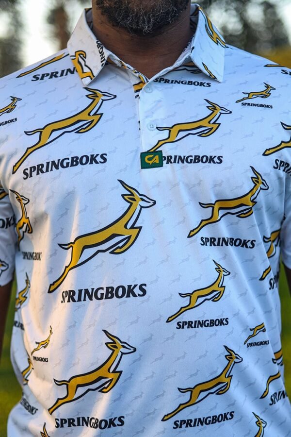 CA Springbok Golf Shirt | White Bokke - Image 7