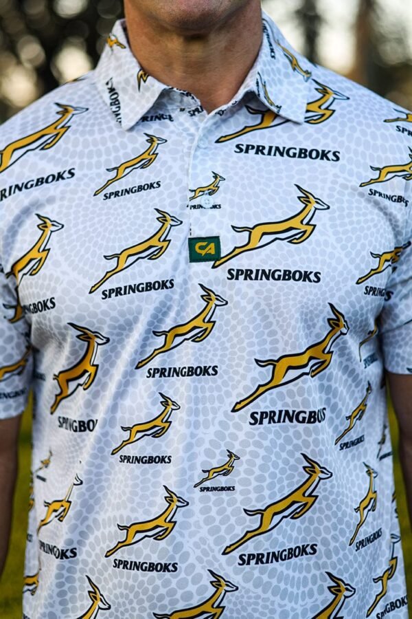 CA Springbok Golf Shirt | White Ethnic - Image 7