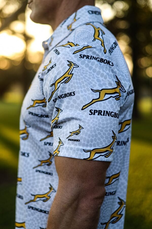 CA Springbok Golf Shirt | White Ethnic - Image 4