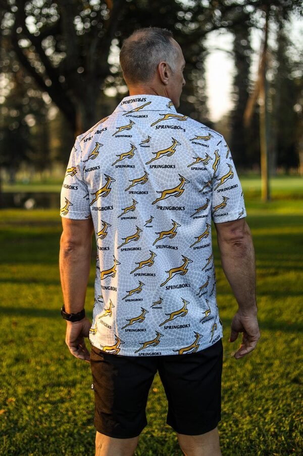 CA Springbok Golf Shirt | White Ethnic - Image 3