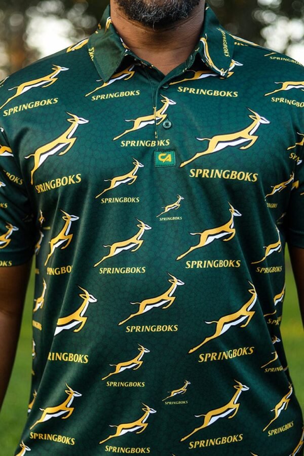 CA Springbok Golf Shirt | Green Ethnic - Image 6