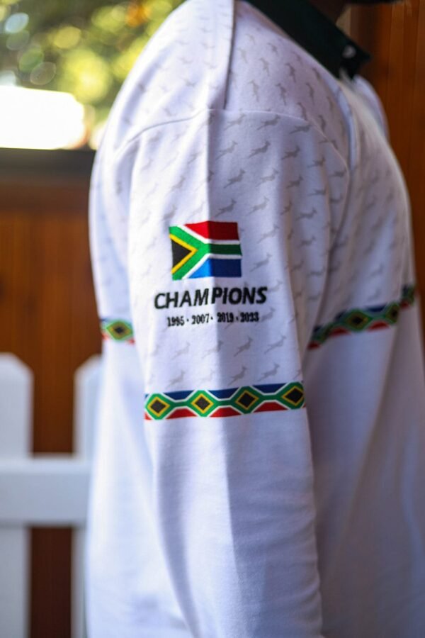 CA Supporters Cotton Golfer L/Sleeve | White Amandla - Image 5