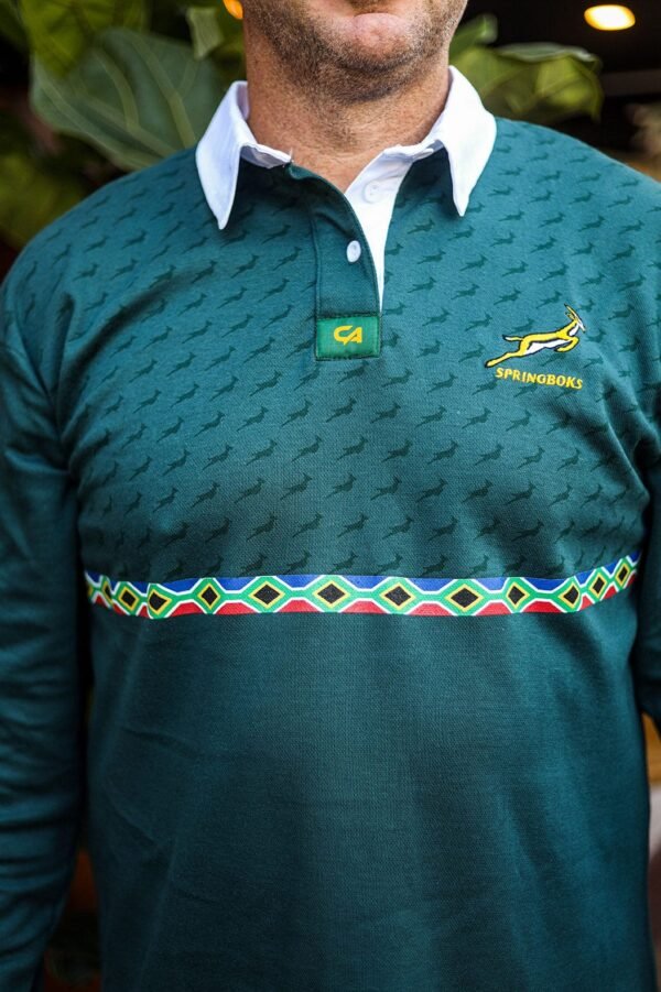 CA Supporters Cotton Golfer L/Sleeve | Green Amandla - Image 7