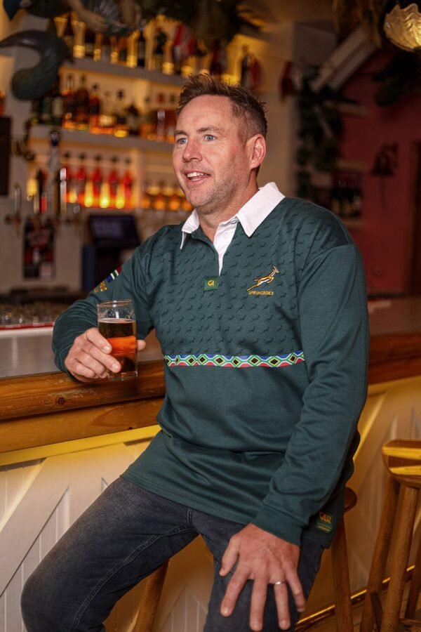 CA Supporters Cotton Golfer L/Sleeve | Green Amandla - Image 2