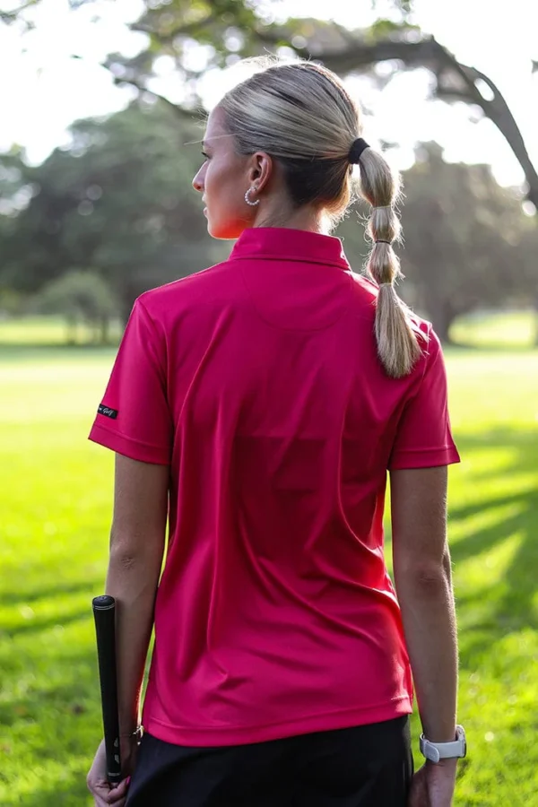 CA Ladies Iconic Golf Shirt | Cerise Pink - Image 3