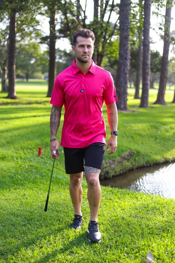 CA Iconic Golf Shirt | Cerise Pink - Image 4