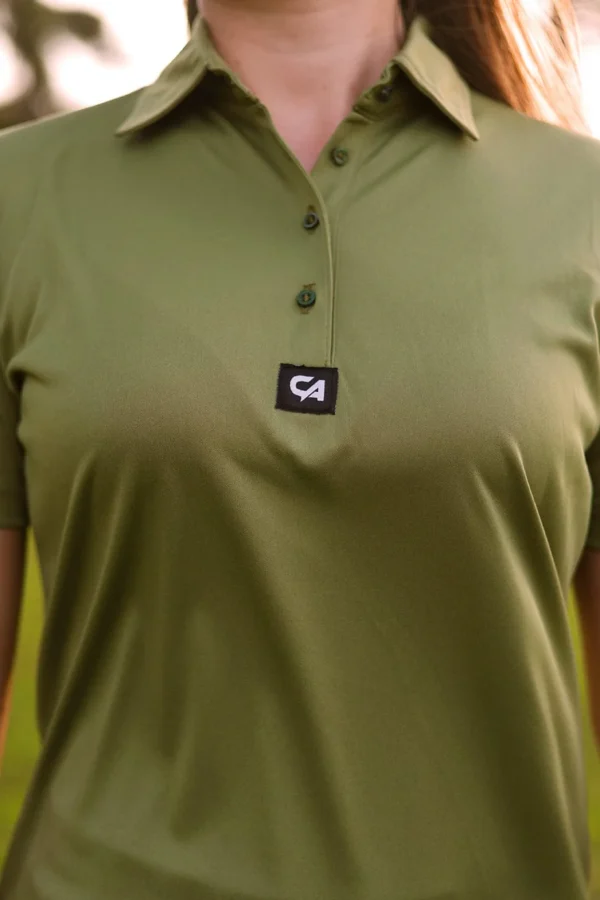 CA Ladies Iconic Golf Shirt | Army Green - Image 6