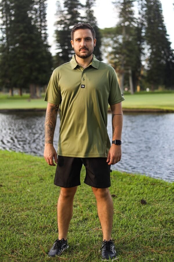 CA Iconic Golf Shirt | Army Green - Image 5