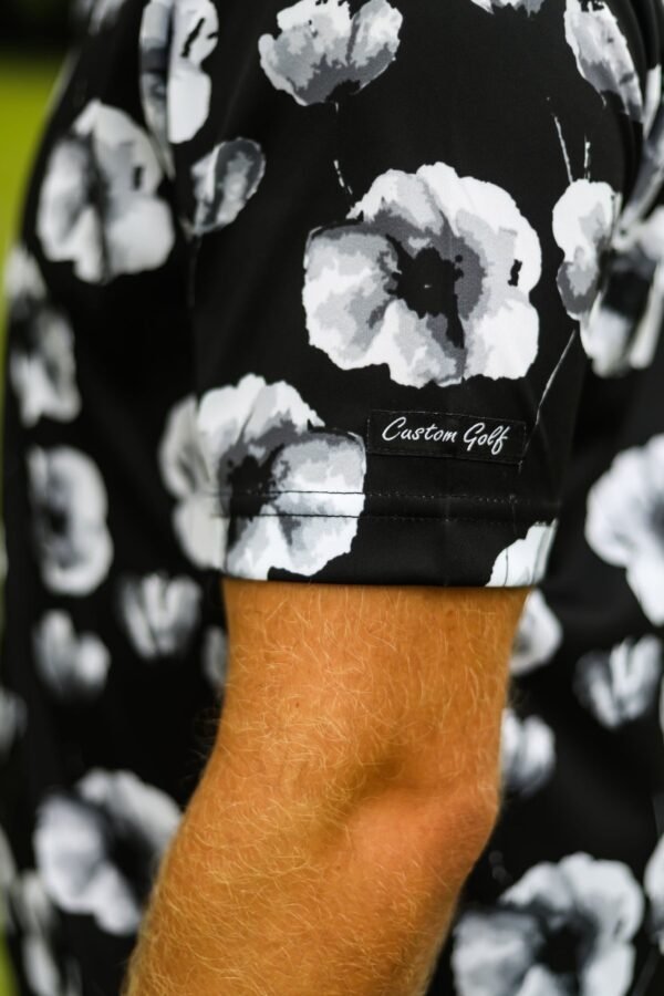 CA Funky Golf Shirt | Black Poppies - Image 4