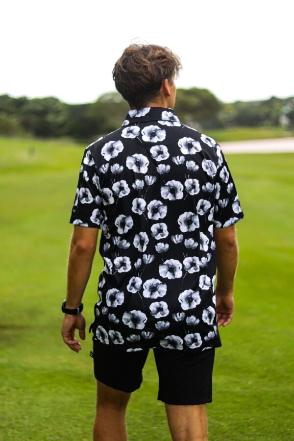 CA Funky Golf Shirt | Black Poppies - Image 3
