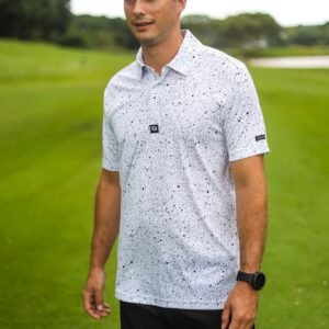 CA Funky Golf Shirt | Ink Splatter