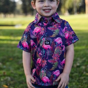 CA JNR Funky Golf Shirt | Vibrant Mingos