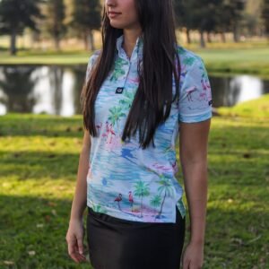 CA Ladies Funky Golf Shirt | Flamingo Island