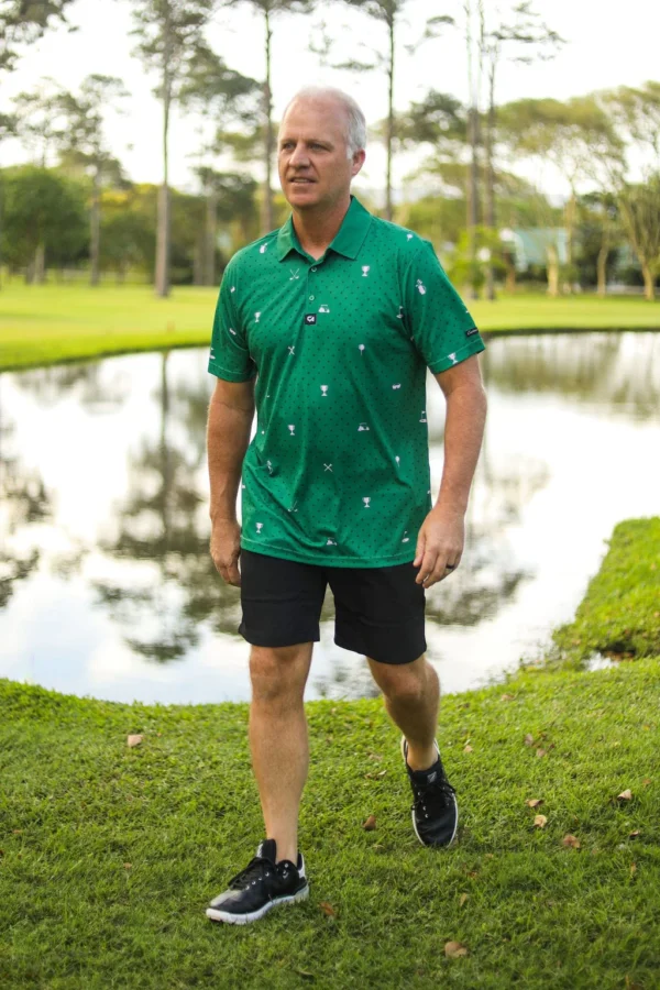 CA Statement Golf Shirt | Green & Lilac - Image 4