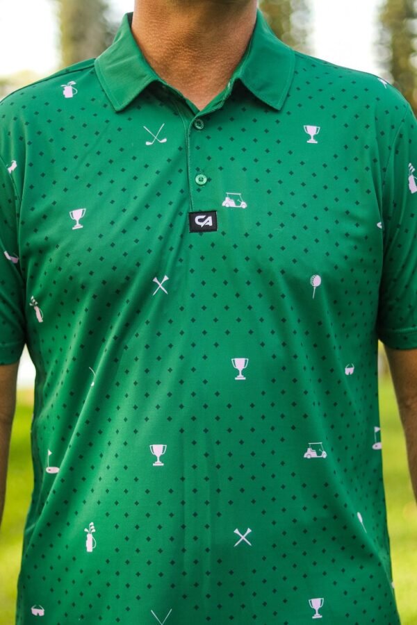 CA Statement Golf Shirt | Green & Lilac - Image 5
