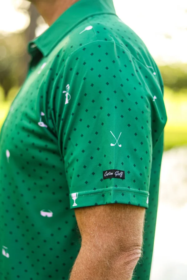 CA Statement Golf Shirt | Green & Lilac - Image 3