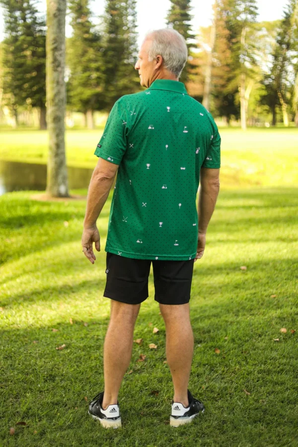 CA Statement Golf Shirt | Green & Lilac - Image 2