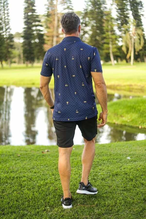 CA Statement Golf Shirt | Navy & Gold - Image 2