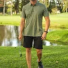 CA Statement Golf Shirt | Olive & Gold - Image 4