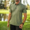 CA Statement Golf Shirt | Olive & Gold