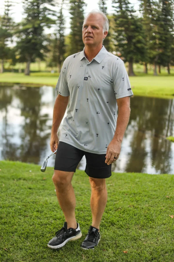 CA Statement Golf Shirt | Grey & Charcoal - Image 4