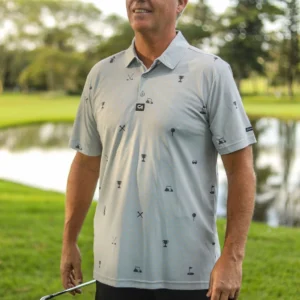 CA Statement Golf Shirt | Grey & Charcoal