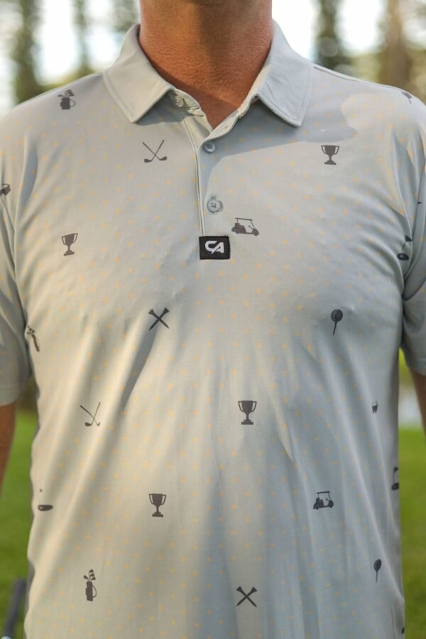 CA Statement Golf Shirt | Grey & Charcoal - Image 5