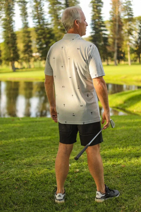 CA Statement Golf Shirt | Grey & Charcoal - Image 2