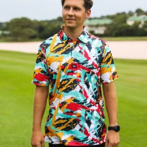 CA Funky Golf Shirt | Splashes & Smudges