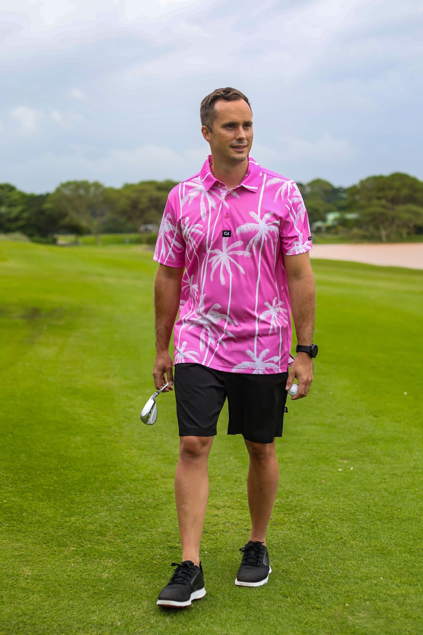 CA Funky Golf Shirt | Pink Tropics - Image 5