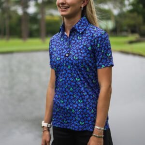 CA Ladies Funky Golf Shirt | Blue Berries