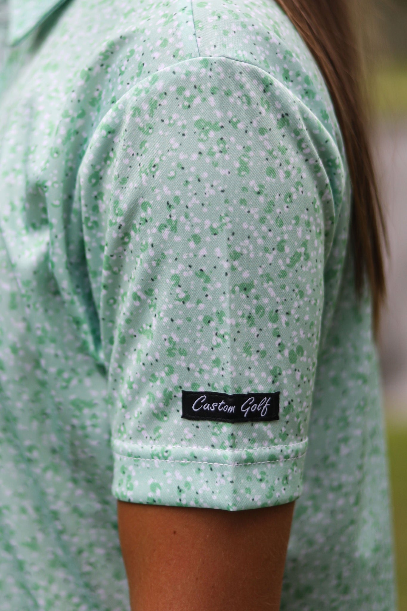 CA Ladies Funky Golf Shirt | Green Splatter - Image 4
