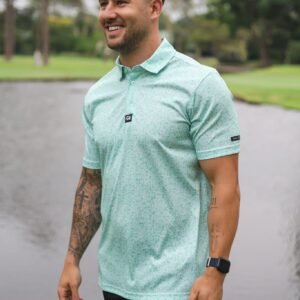 CA Funky Golf Shirt | Green Splatter