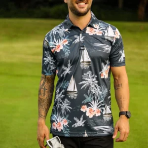 CA Funky Golf Shirt | Let's Go Sailing