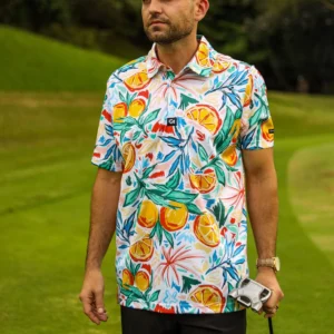 CA Funky Golf Shirt | Abstract Oranges