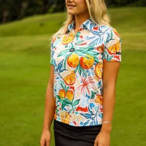 CA Ladies Funky Golf Shirt | Abstract Oranges