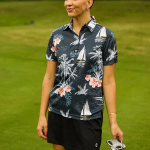CA Ladies Funky Golf Shirt | Let's Go Sailing