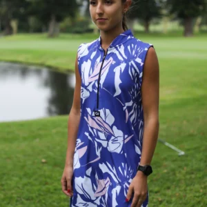 CA Funky Golf Dress | Blue & Beige Floral