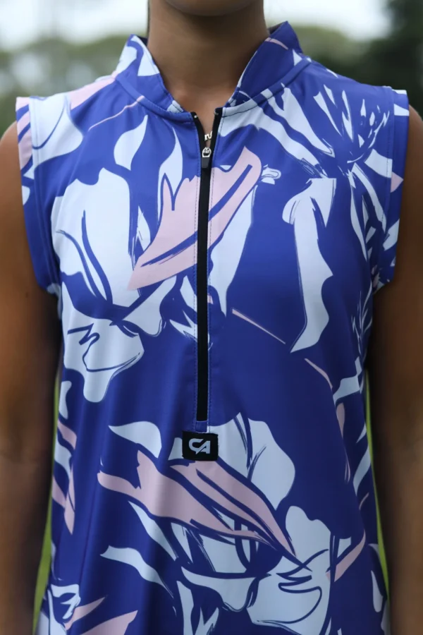 CA Funky Golf Dress | Blue & Beige Floral - Image 5
