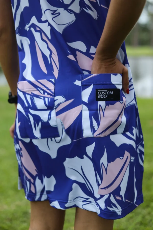 CA Funky Golf Dress | Blue & Beige Floral - Image 3