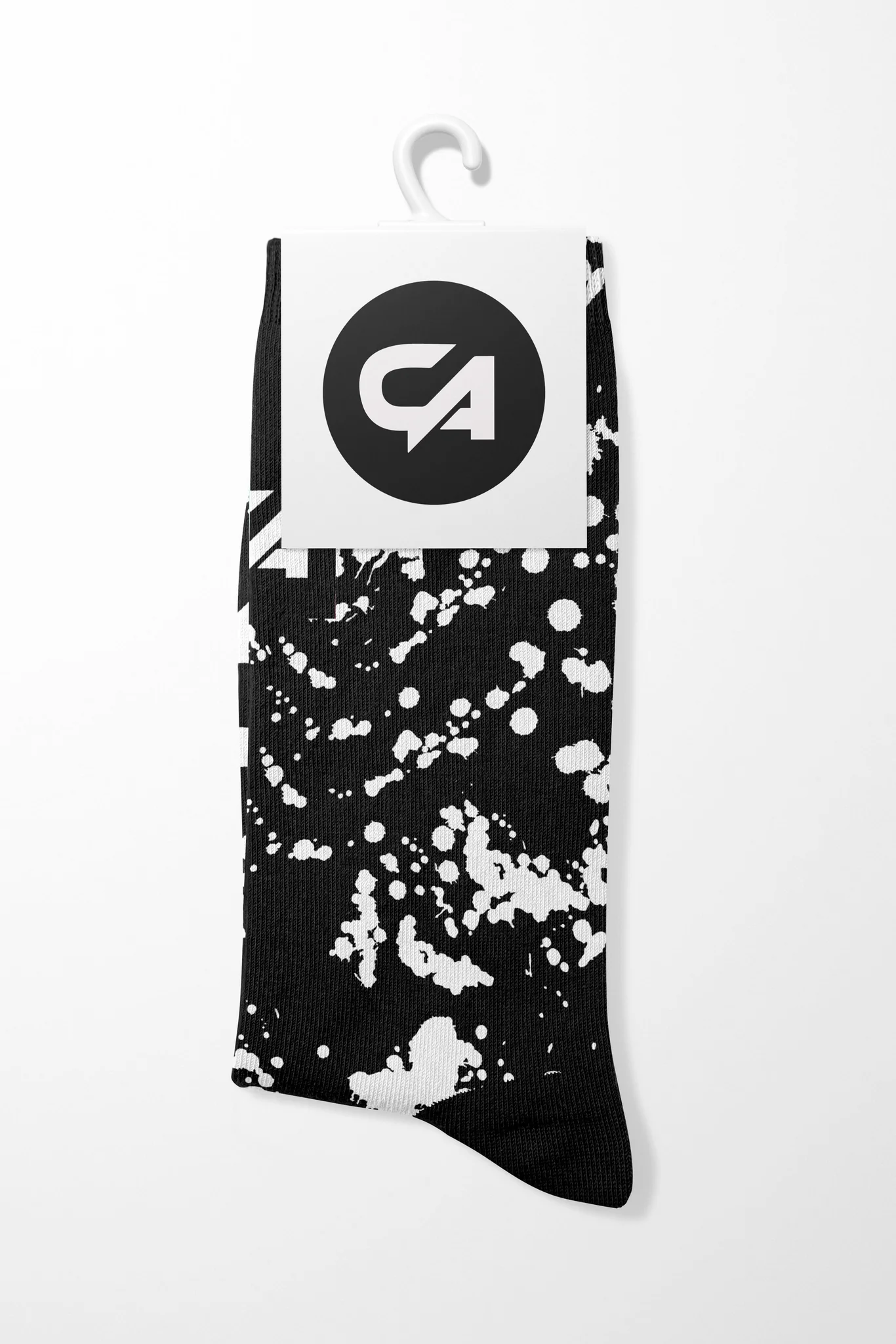 CA Funky Socks | Black & White Paint Splatter - Image 2