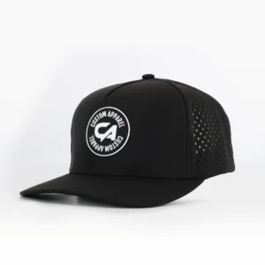 Custom Performance Peak Cap - CA Round Badge Black