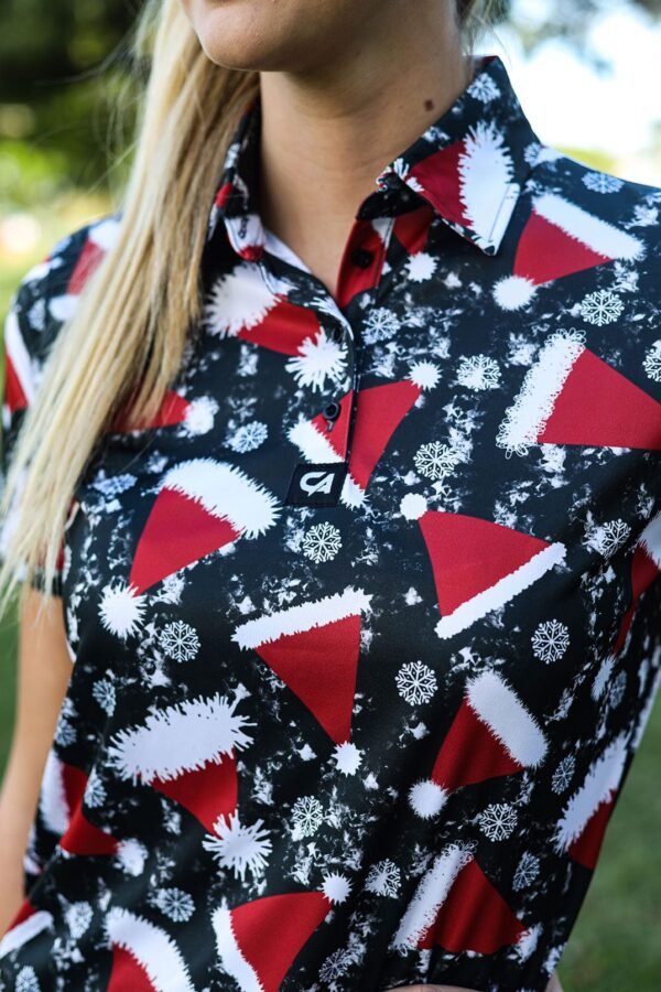 CA Ladies Funky Golf Shirt | Santa's Hat - Image 3
