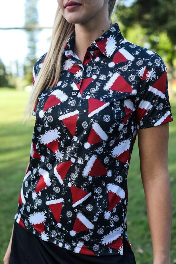 CA Ladies Funky Golf Shirt | Santa's Hat - Image 6