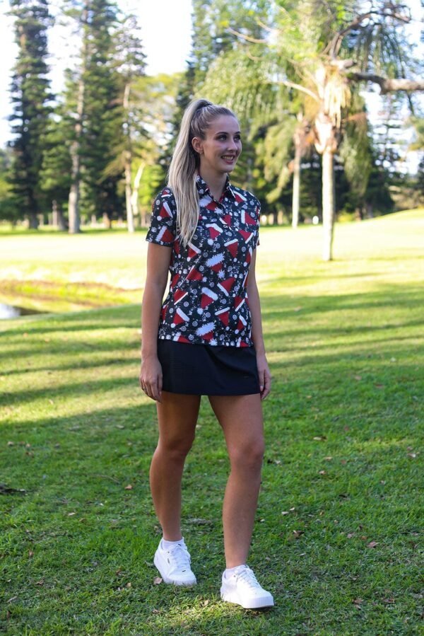 CA Ladies Funky Golf Shirt | Santa's Hat - Image 2