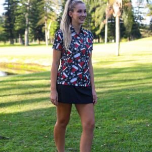 CA Ladies Funky Golf Shirt | Santa's Hat