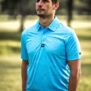 CA Funky Golf Shirt | Blue Paint Splatter