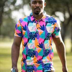 CA Funky Golf Shirt | Tropical Geometric