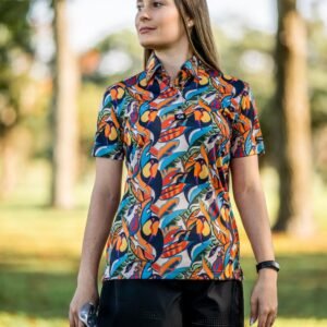 CA Ladies Funky Golf Shirt | Sunset Toucans