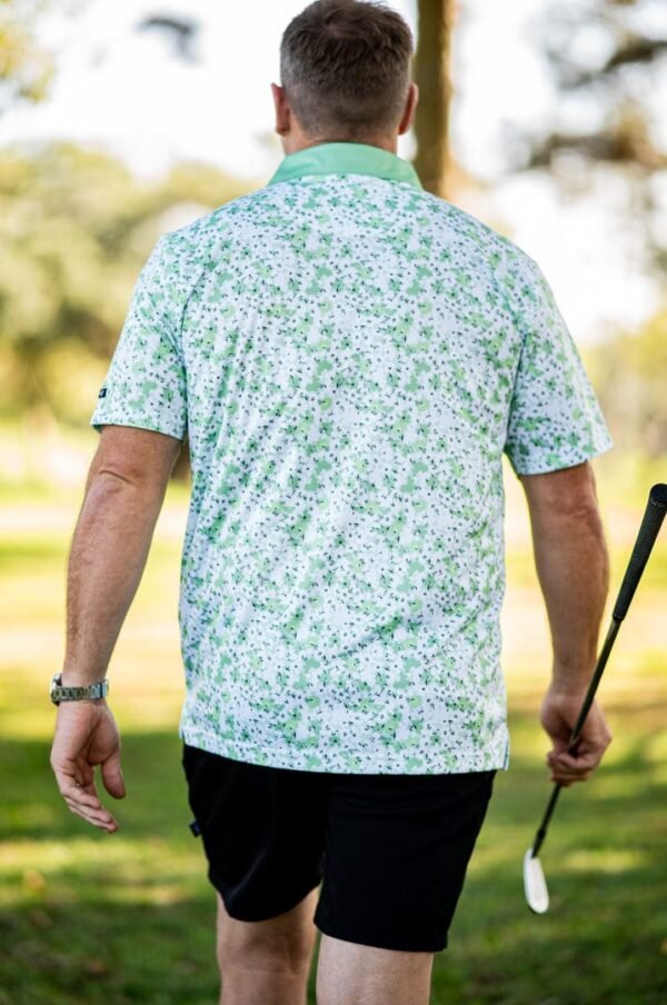 CA Premium Golf Shirt | Green Blossoms - Image 2
